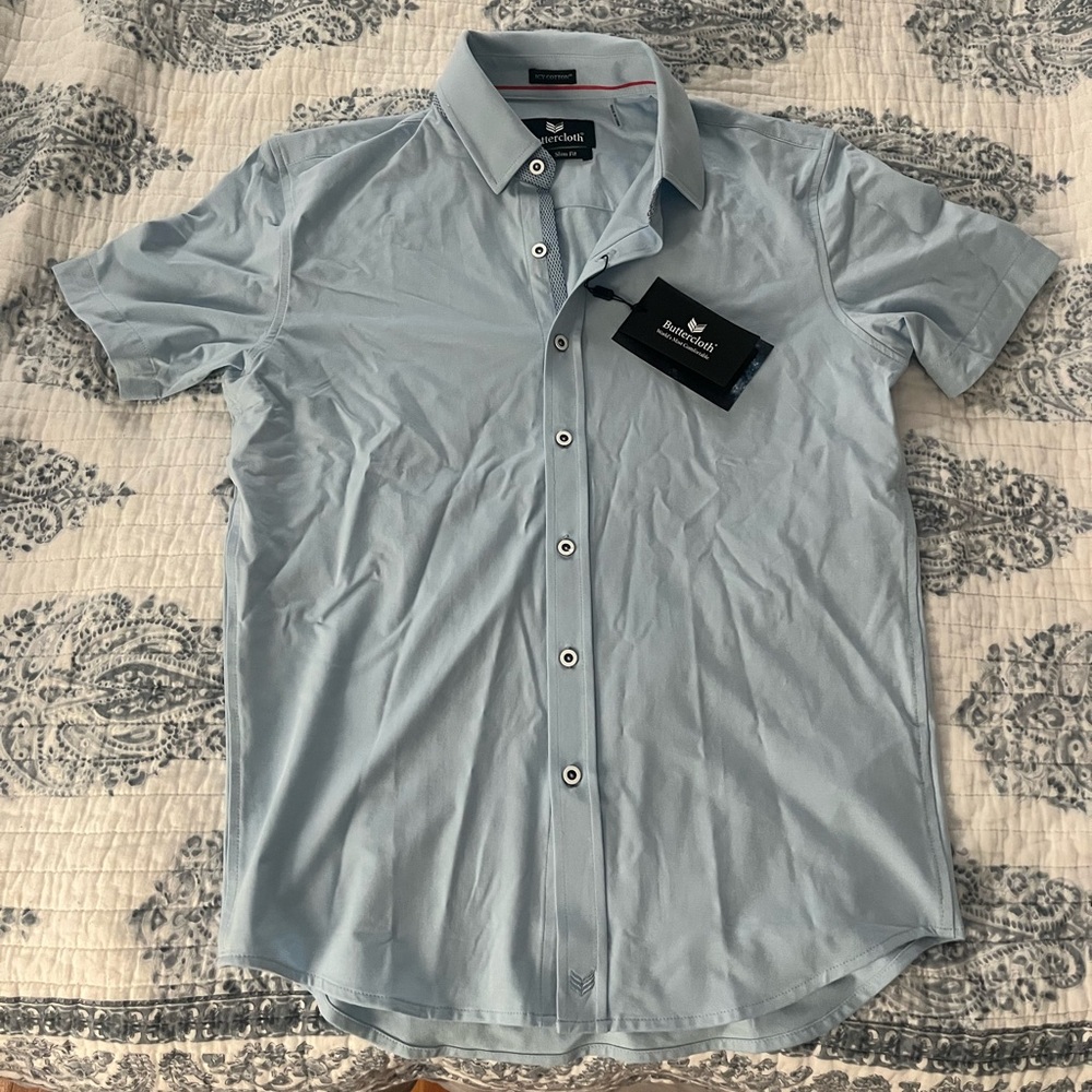 Buttercloth short sleeve button down- NWT, size medium